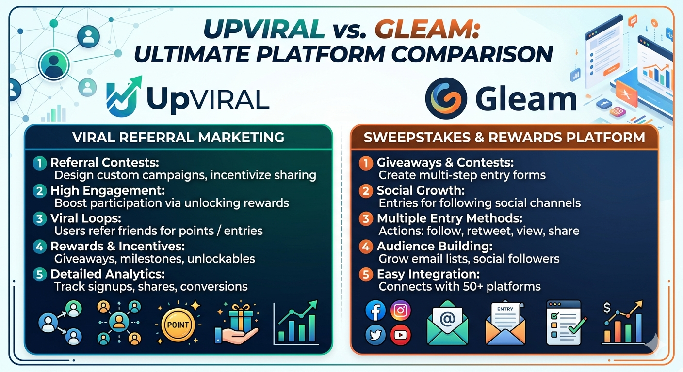 UpViral vs Gleam: Which Giveaway Tool Is Better 2026?