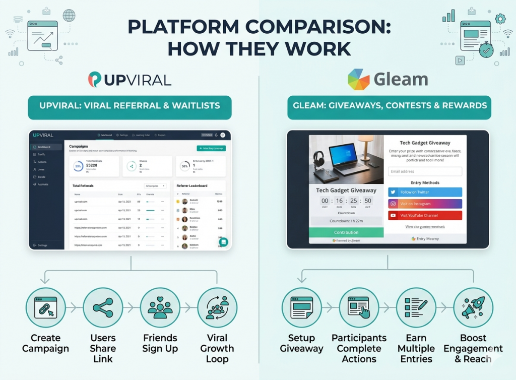 Professional image related to upviral vs gleam with high-quality visual elements