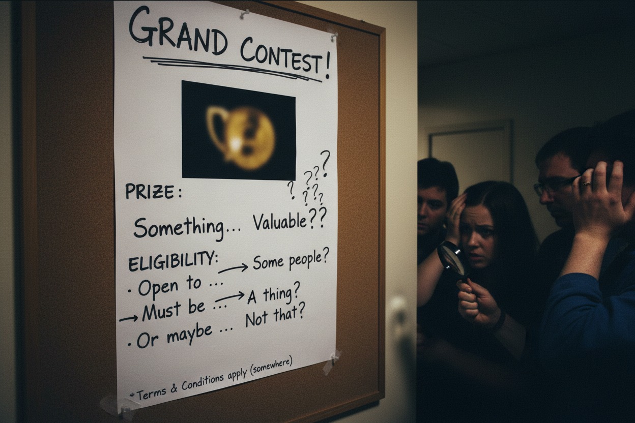Unclear Prize or Vague Eligibility Rules
